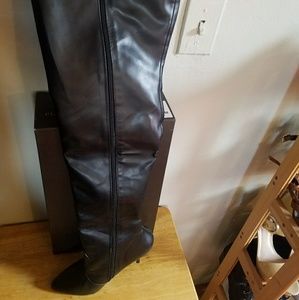 Pleather thigh high boots